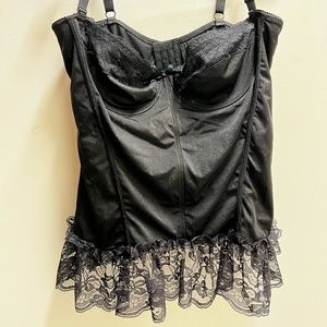 Black babydoll lingerie corset top